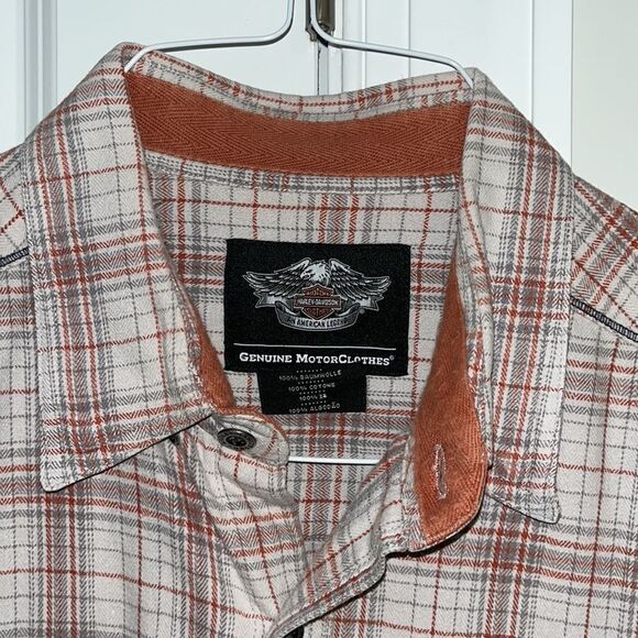 Cotton metal stud button 2-pocket HD Harley-Davidson Work Garage SS shirt L - Picture 2 of 6